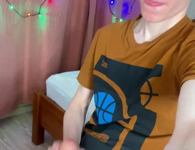 Young Student Home Alone with a Monster Boner and Lots of Sperm