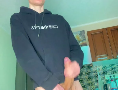 Watch This Young Student Shoot a Thick Load of Cum