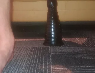 Hot gay twink NoFace Twink X riding huge toys