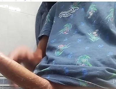 Hot Handsome Shows You His Huge Hard Penis Squirting On The Bathroom Floor