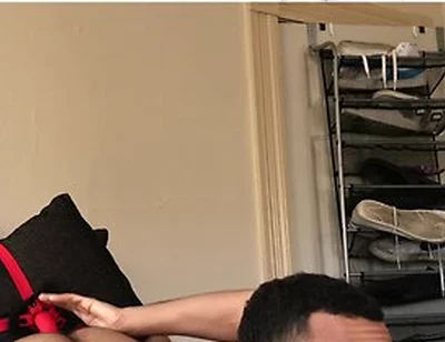 Red Bone In Fucking My Big Red Dildo In The Ass