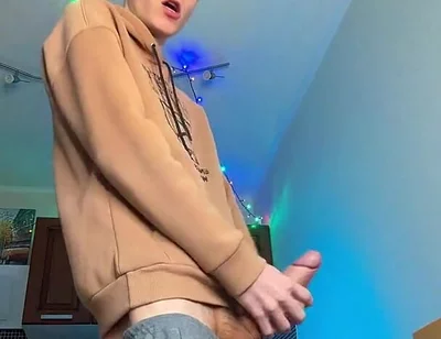 Huge Cumshot From a Skinny Boy with a Surprisingly Big Cock