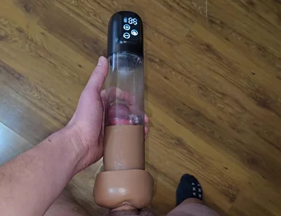 After Orgasm - Pumping My Cock in a Cum-filled Vacuum Pump