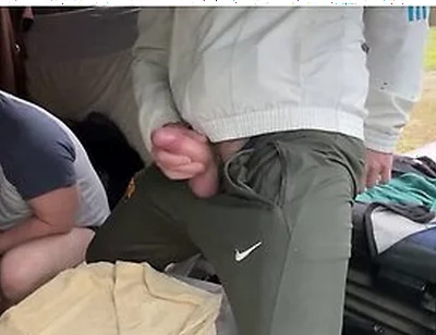 Public Truck Cruising We Flash Our Bulges And A 3-way Begins Inside
