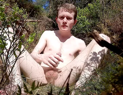 Naked in the Forest Jerking off