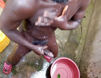 Nudist African Boy with Very Huge Black Get with Perfect Outdoor Massage