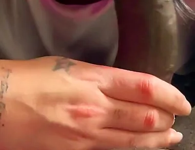Sexy Trav Sucks My Big Cock Gently and Roughly