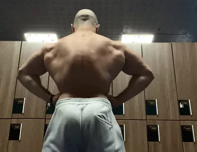 Sweaty Flexing After Training