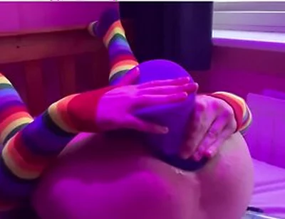 Size Queen Femboy Raine Stretched By Huge Toys!