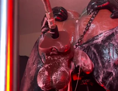 Intense Creamy Fuck on the Butt Machine - Gaping and Farting Bubbles