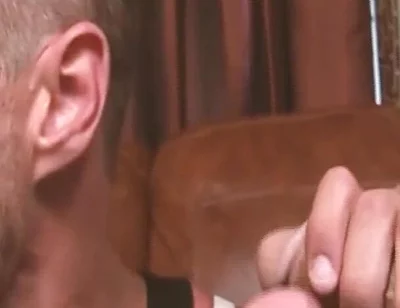 Thirsty for Cum Horny Gay Man Enjoys the Two Cocks of His Muscular Colleagues in a Threesome