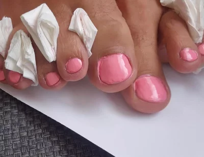 I'm Polishing My Feet and Finger Nails in Pink