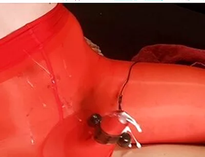 Sissy Boy Cumshot Through Nylon Bodysuit While Riding Fat Cock Anal Orgasm Lingerie