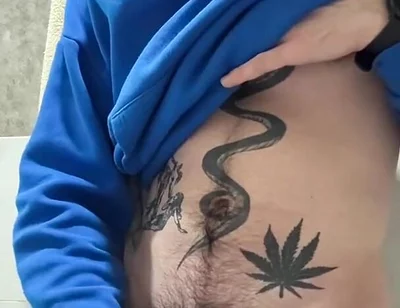 Revaz Masturbates Her Dick and Cums
