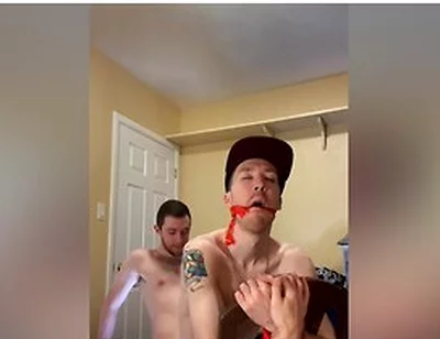 Twink Cums Handsfree Bareback Fucking