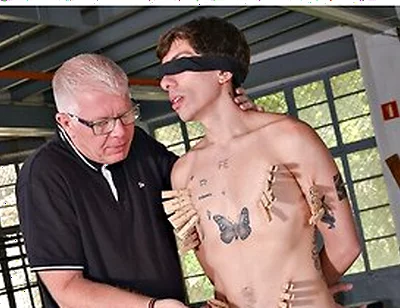 Teaching His New Big Dicked Sub : Dom Tries Nipple Pinching On His Sub