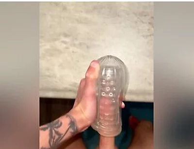 Jerking Off With Clear Fleshlight