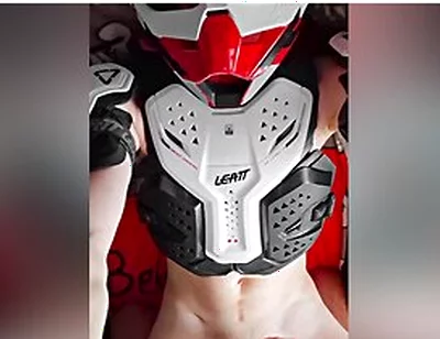 Guy In Motocross Gear And Mxhelmet Jerks Off And