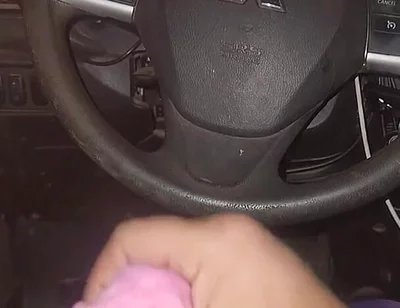 Using Pink Panties to Jerk off in My Car.