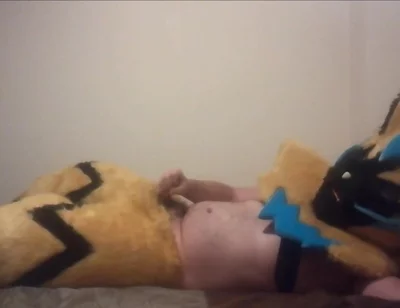 Cosplay Zeraora Jerking off Latino Chilean Masturbation Cum