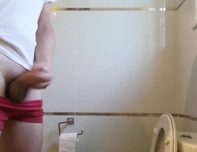 Filming Myself Jerking off Into the Toilet