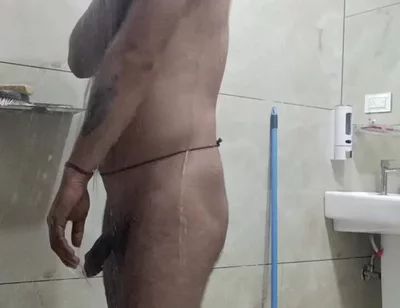 Desi Man Getting Cleaned up