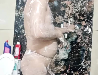 Desi Man Taking a Shower
