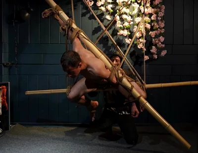 Beautiful Zeus Bound in Jute Shibari Elegance to Powerless Predicament Strain