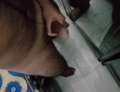 Oiling my big dick in the bedroom and masturbating Infront of mirror
