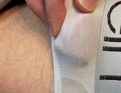 Frenulum Orgasm and Cum by Rubbing My Dick Through My Briefs