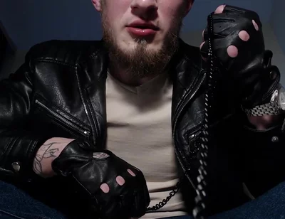 Alpha in Leather Spits, Feeds Domination.