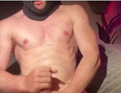 College Stud Blasts Massive Load All Over Himself