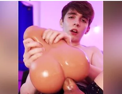 Whimpery Boy Stretching His Toy With Boy Toy