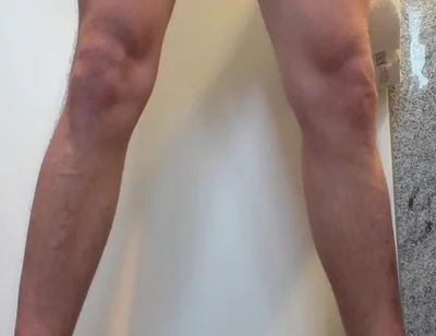 Young Cock Dripping on the Bathroom Tiles in the Morning