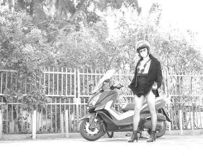During the Ride, Her Skirt Lifts up and Reveals Her Small Penis