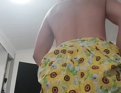 Skirt and Cum Dildo