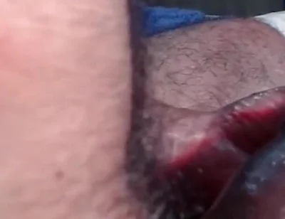 Dark-skinned Latino Man Playing with His Sex Toy and Masturbating His Thick, Uncut Cock