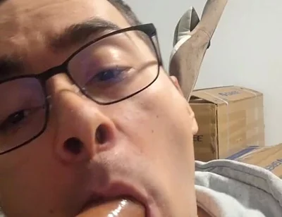 College Boy Sucks Stepdaddy's Cock Until He Cums in His Mouth (dildo)