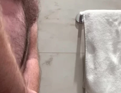 Hotel Bathroom Wank and Cum