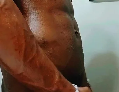 Oiling up My Big Black Cock