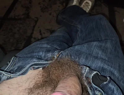 Wanking My Big Dick in Jeans, Topless, Spitting, Cumshot