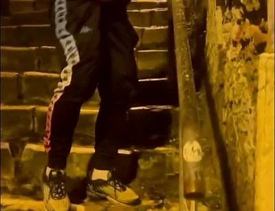 Amateur Boy Catches His Friend Pissing in the Street and Touches His Cock