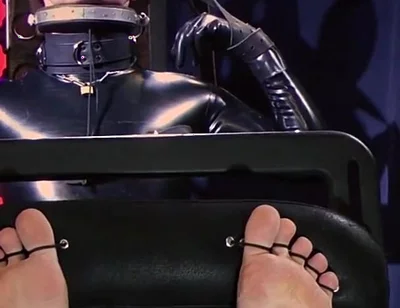 Rikki as Mickey Mouse Latex Suit, Foot Tickling Machine & Unique Tools Experiment