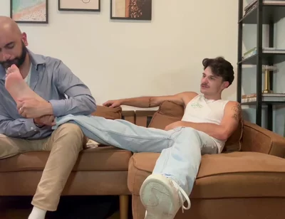 Licking master stinky feet cuming