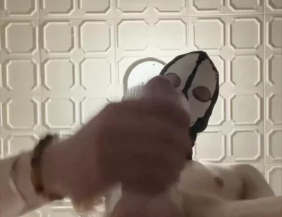 7 Inch (18cm) Hot Cock Owned by a Masked Slim Twink. Flashlight Intense Masturbation, Moaning. Full Video