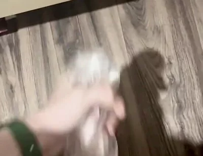 Horny Twink Needed a Release. Big Cumshot, Fucking a Flashlight, Intensive Masturbation. POV 4K Full HD