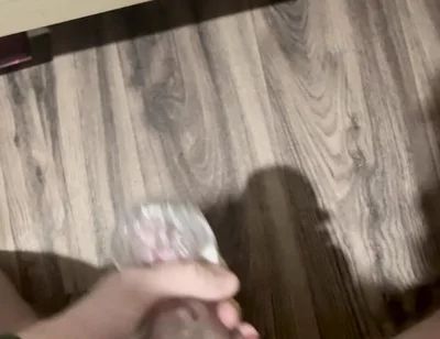 Horny Twink Needed a Release. Big Cumshot, Fucking a Flashlight, Intensive Masturbation. POV 4K Full HD