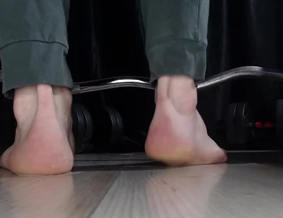 Weightlifting Exercise and My Foot Landed in Sperm.(at the End I Stepped in Drool)