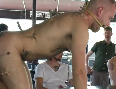 Two Hairy Sluts Get Used In A Bar Full Of Horny Strangers - Christian Wilde And Nick Moretti