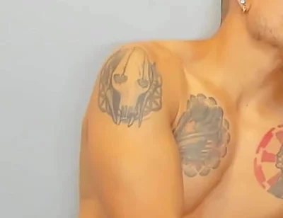 Slim Twink Masturbating with Colombian Macho's Xxl Fat Cock